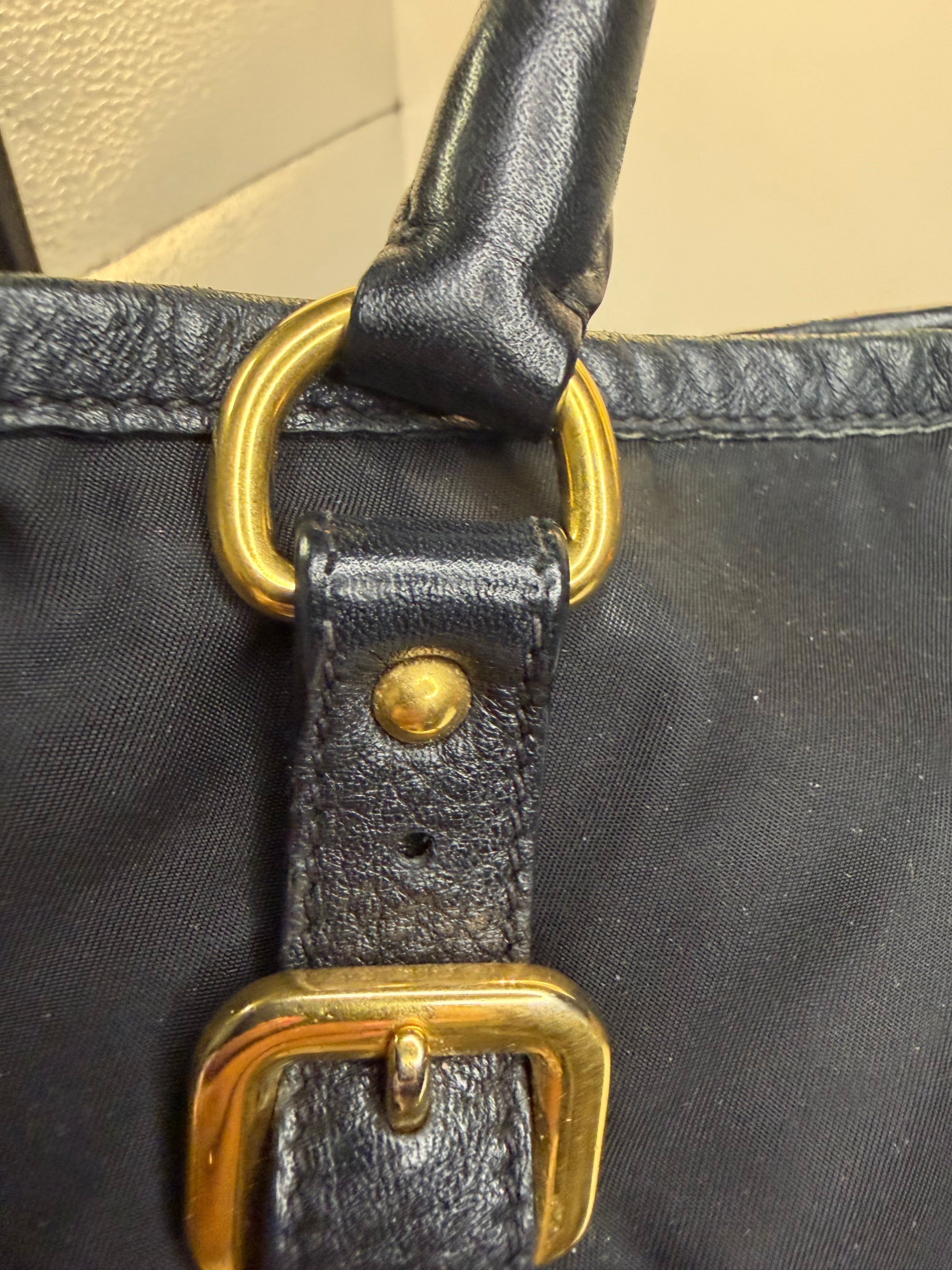 🖤 Prada Nylon Tote – Black Saffiano Trim 🖤