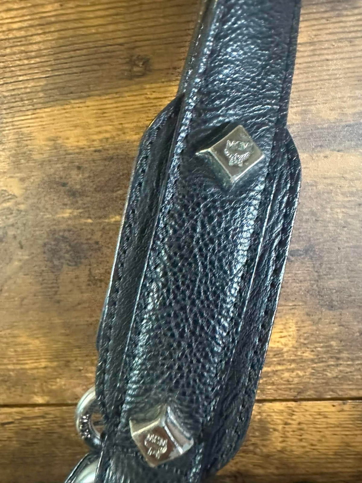 MCM Black Pebbled Leather Flap Shoulder Bag with Kisslock