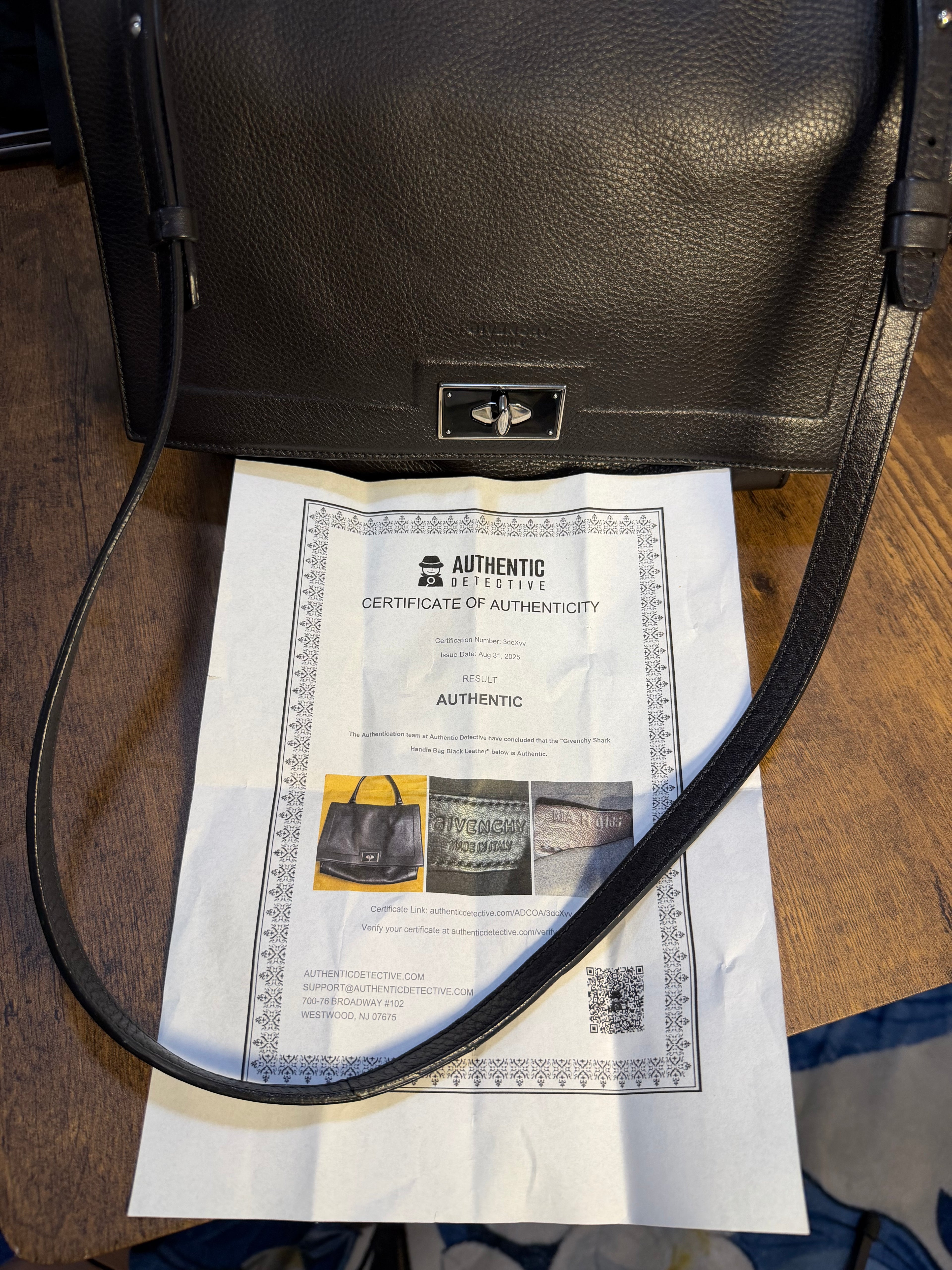 Givenchy Black Pebbled Leather Top Handle Satchel