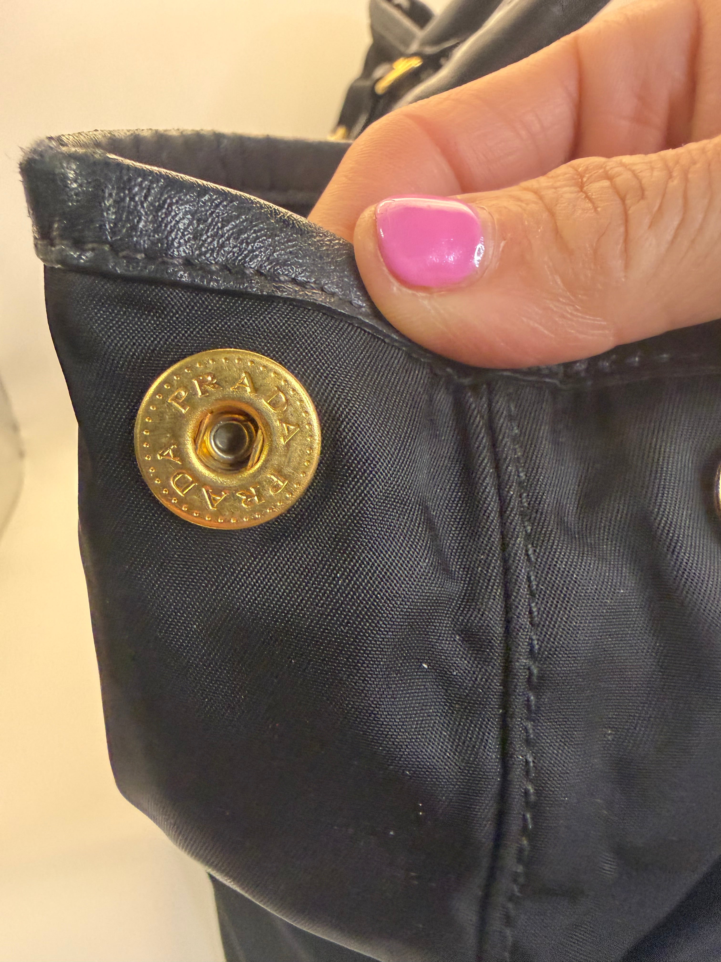 🖤 Prada Nylon Tote – Black Saffiano Trim 🖤