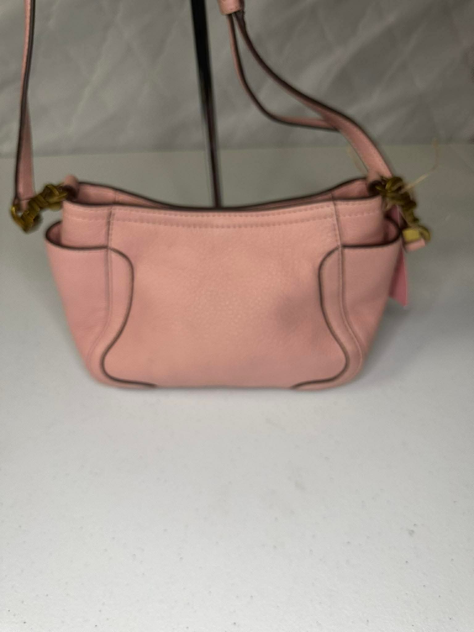 Blush Pink Tory Burch Pebbled Leather Shoulder Bag