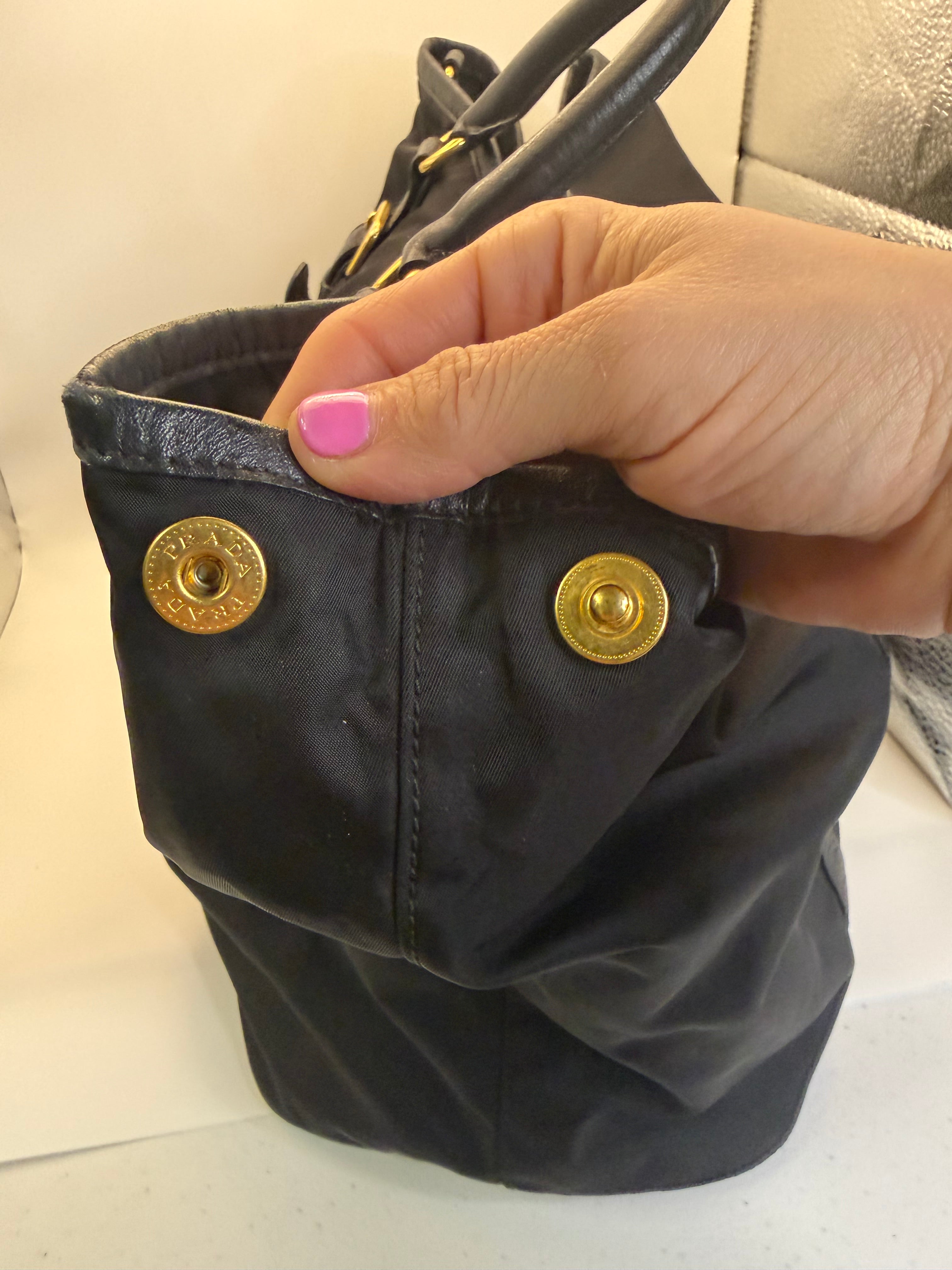 🖤 Prada Nylon Tote – Black Saffiano Trim 🖤