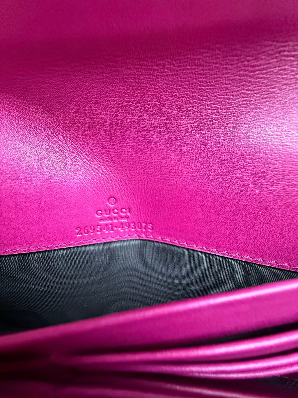 Gucci Pink Guccissima Leather Chain Clutch