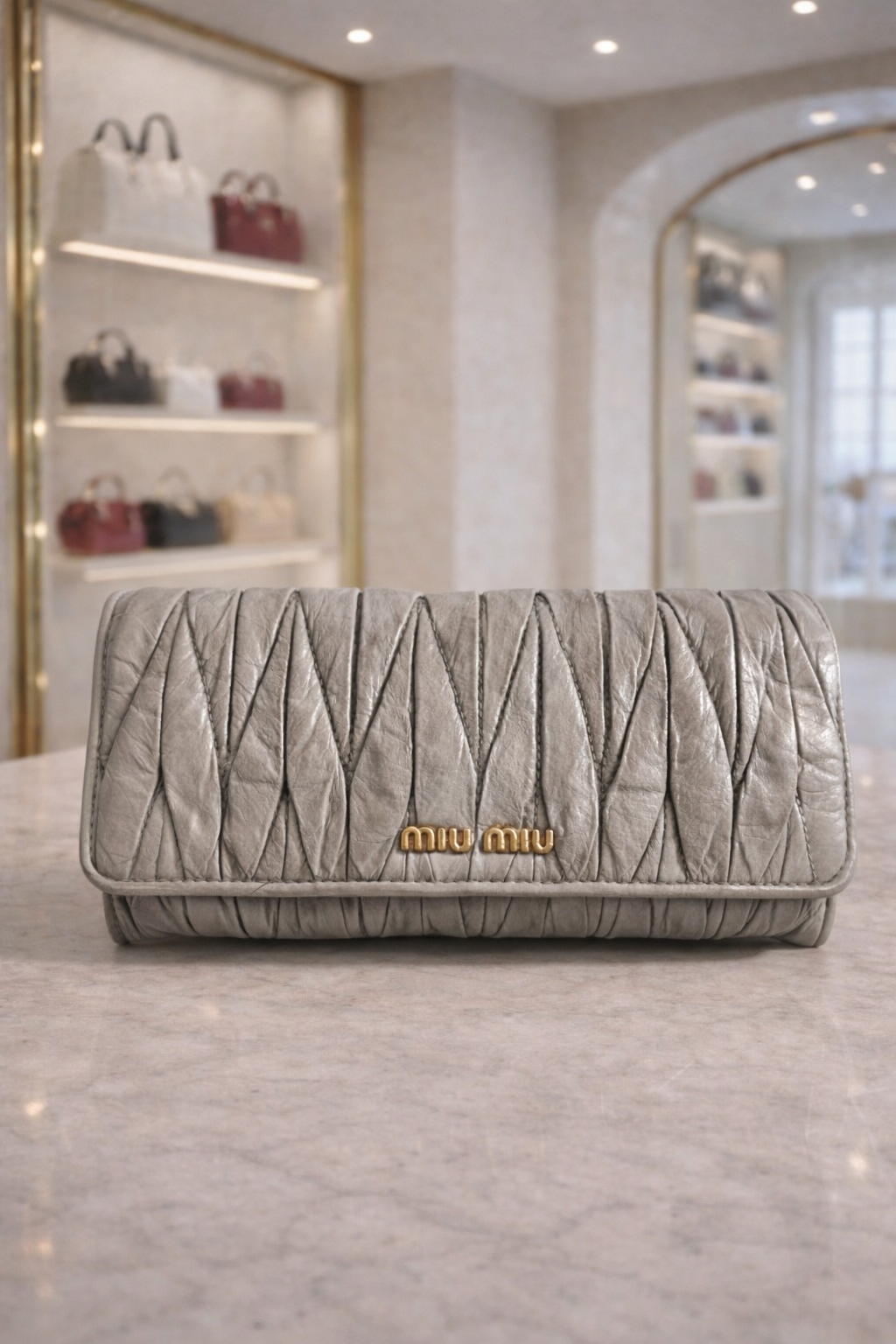Miu Miu Matelassé Leather Wallet – Signature Quilted Collection