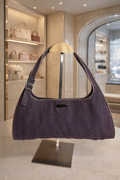 Authentic Gucci Purple Canvas & Leather Shoulder Bag