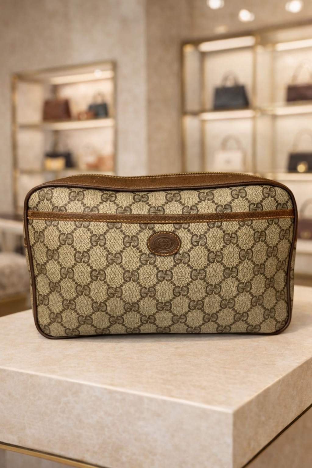 Vintage Gucci GG Monogram Cosmetic Pouch